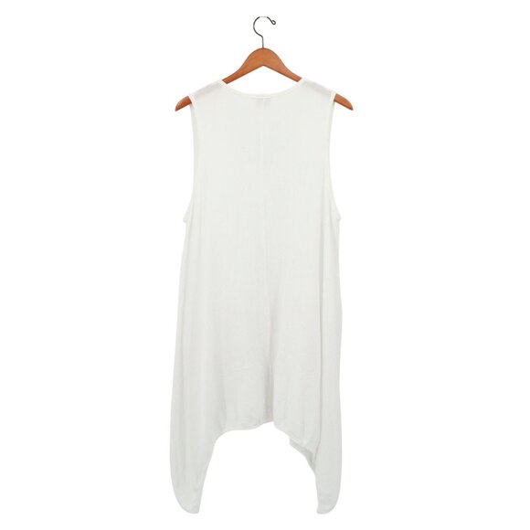 Oh My Gauze! Brad Vest Cotton White Sleeveless Asymmetrical Lagenlook Tunic O/S - Picture 6 of 6